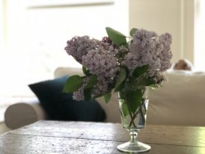 Artistic Lilacs in Vase